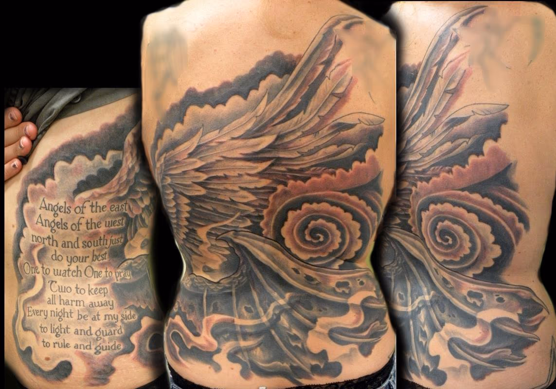 angel demon wing back pice