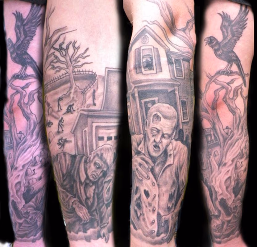 zombie attack tattoo
