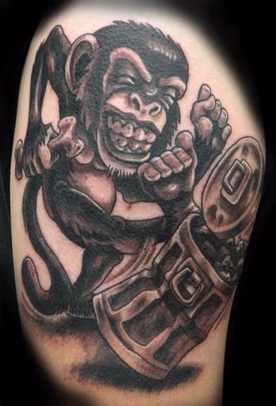 black and gray Monkey goin ape shit