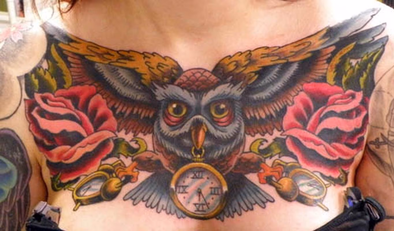 owl with clocks