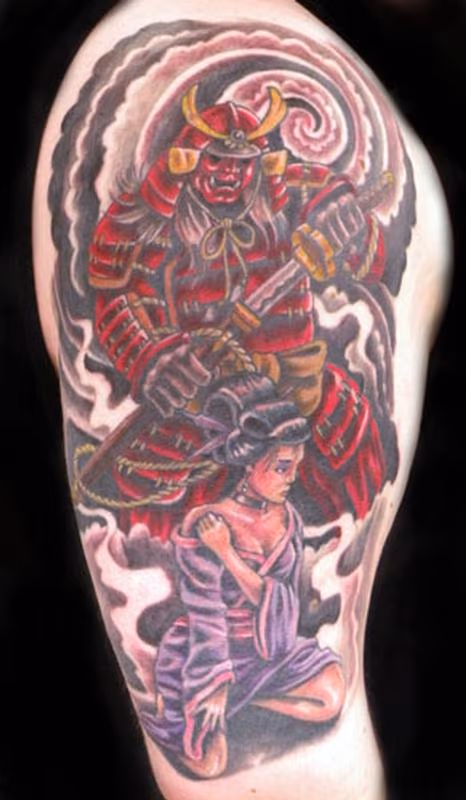 samurai and geisha tattoo