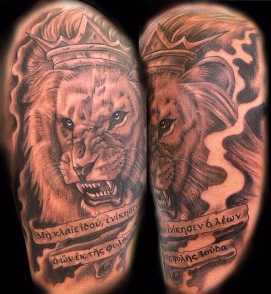 black and gray lion of judah