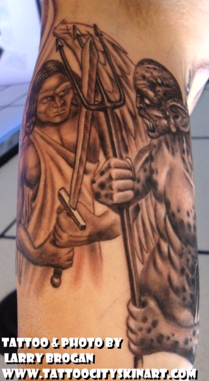 Angel Vs Demon Half Sleeve