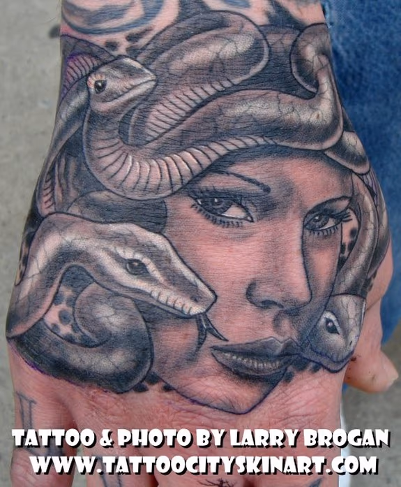 Medusa Hand Tattoo