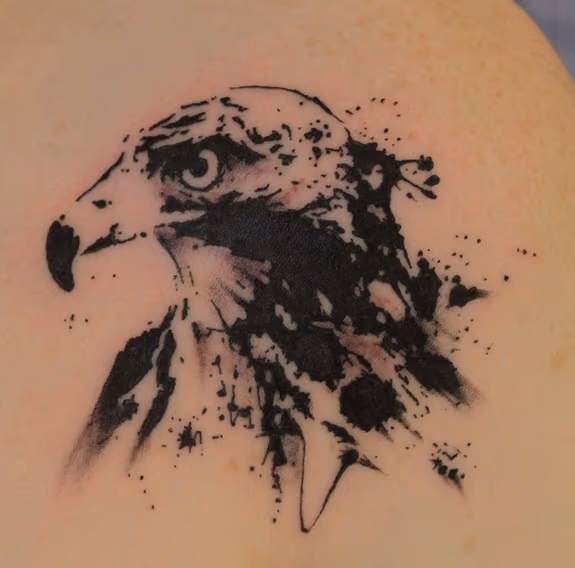 Hawk Ink Drawing Tattoo