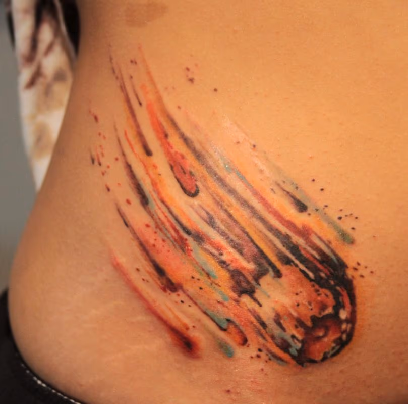 Abstract Meteor Tattoo