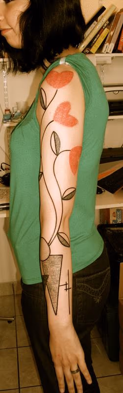 Heart Flowers Tattoo