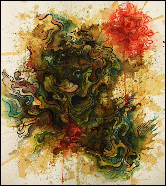 Abstract Watercolor Drawing