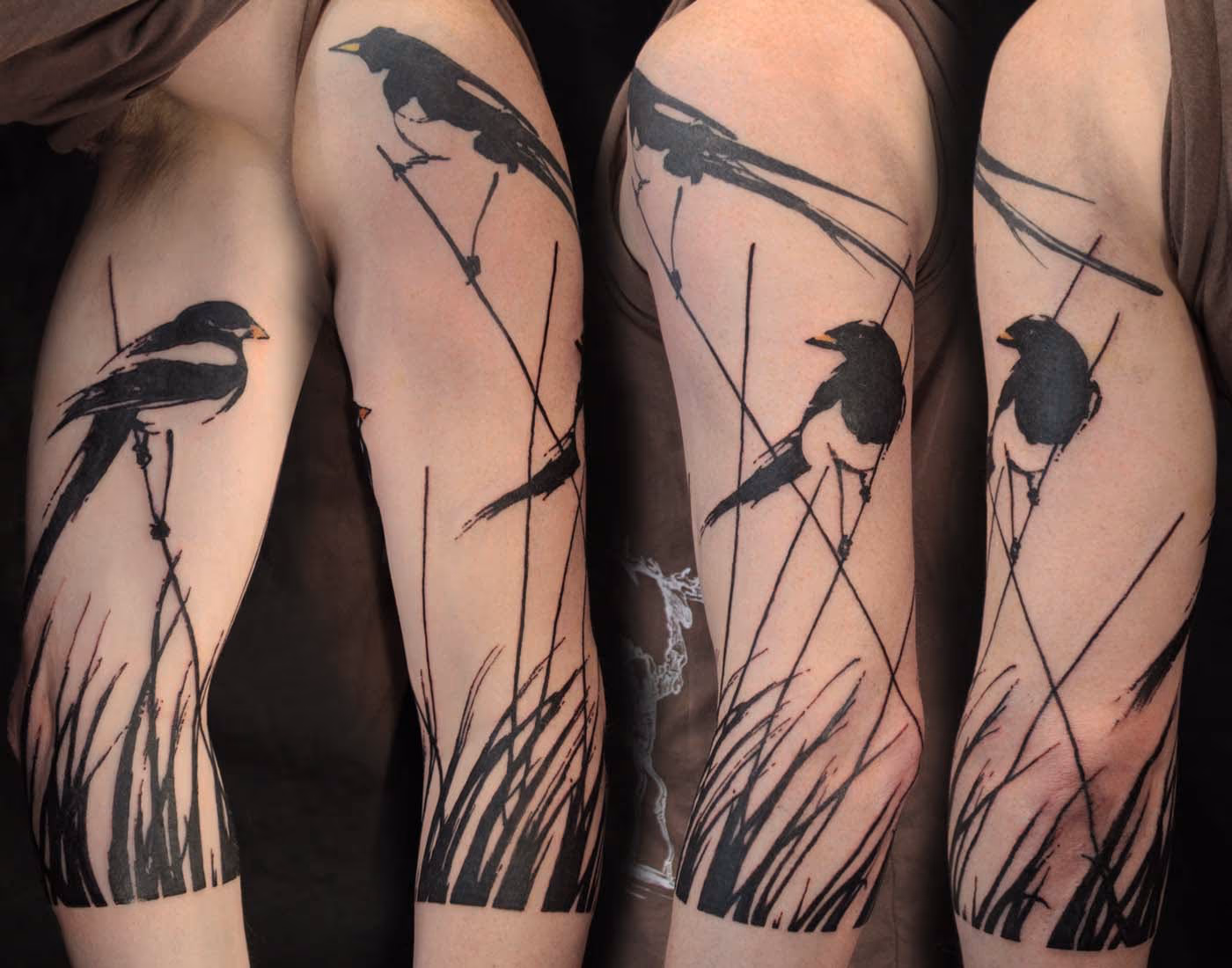 Magpie Half Sleeve tattoo