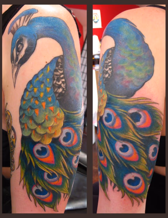 Peacock Color Tattoo