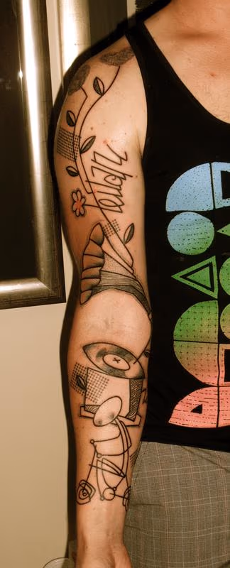 Phonograph Tattoo Sleeve