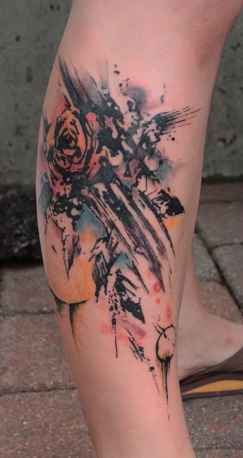 Abstract Rose Tattoo