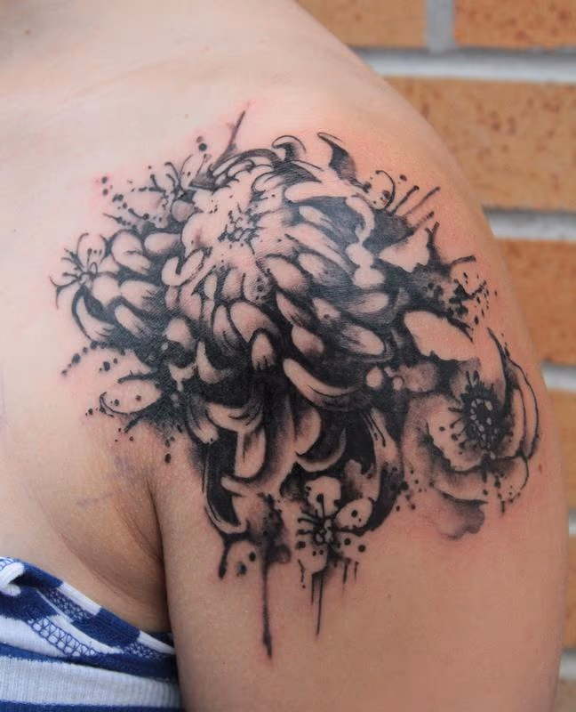 Flower Shoulder Tattoo