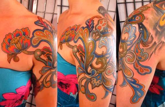 Paisley Flower Abstract Tattoo