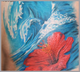 Water and Flower Tattoo