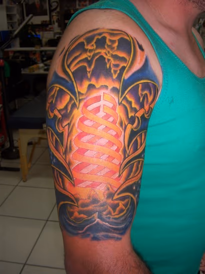Glowing Bio-Mech Tattoo