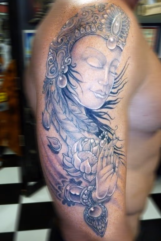 Meditating Woman Tattoo