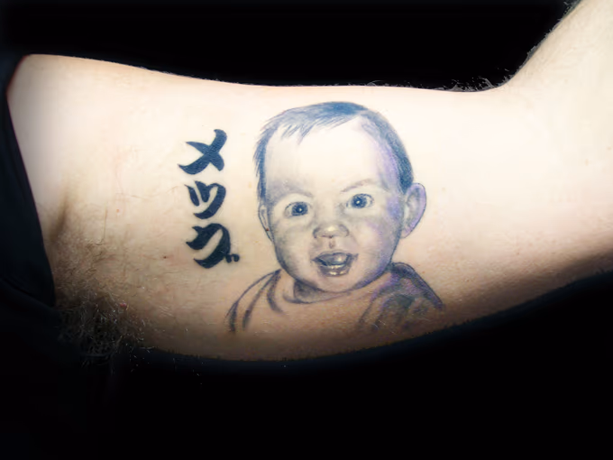 Black and gray baby portrait