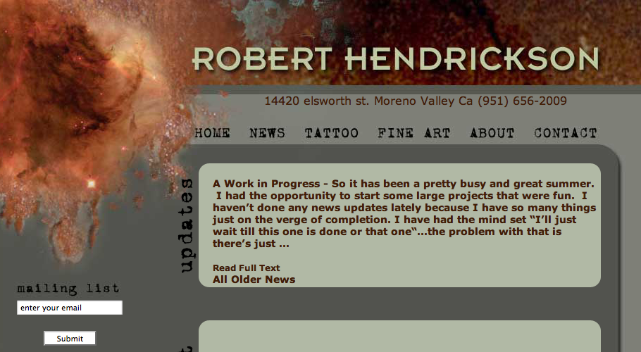 Robert Hendrickson Tattoos
