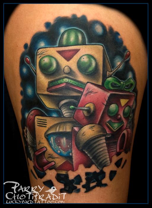 Robots in Love Tattoo