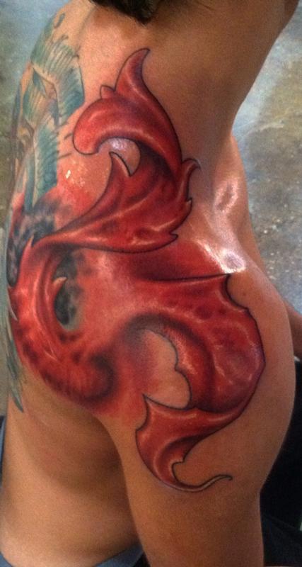 Bio Organic Shoulder Leaf Tattoo