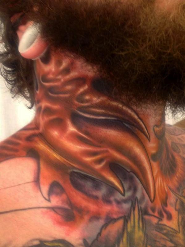 Bio-Organic Neck Tattoo