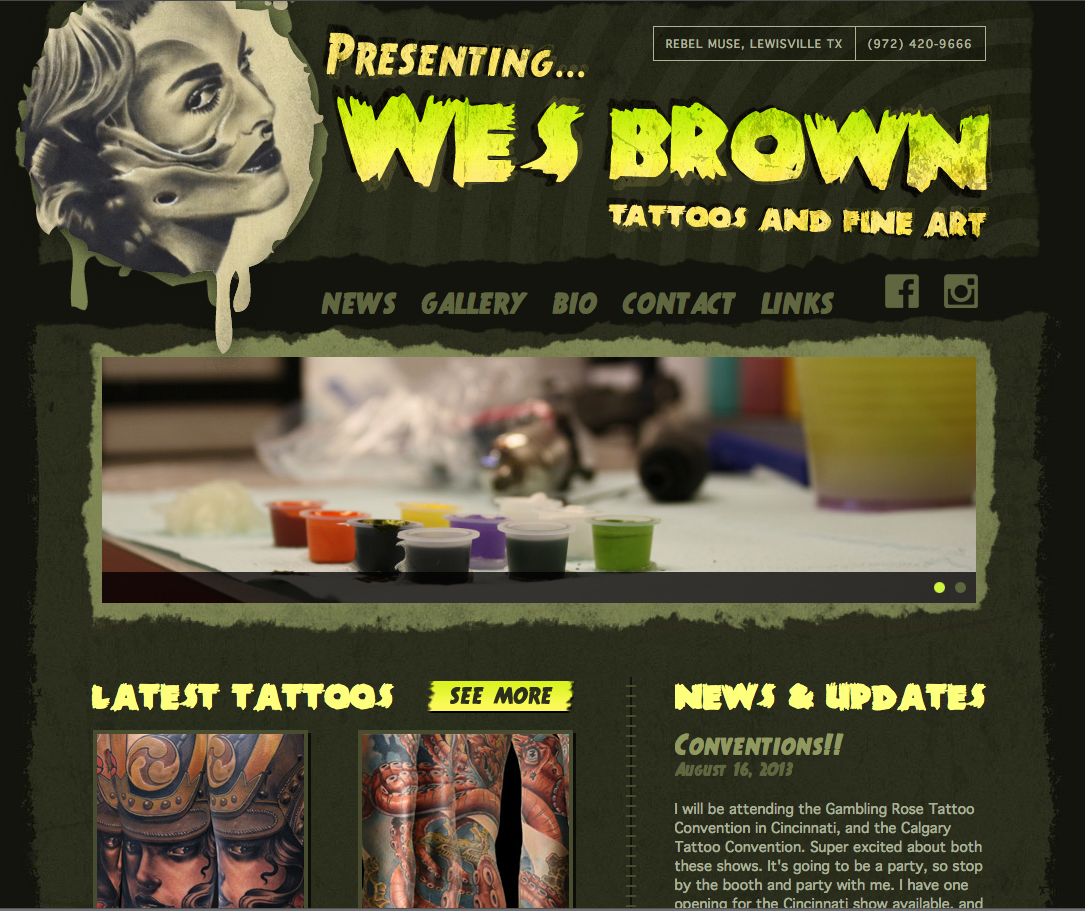 New Custom Website: WesBrownArt.com