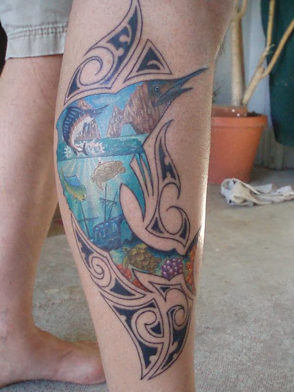 Color underwater Tattoo