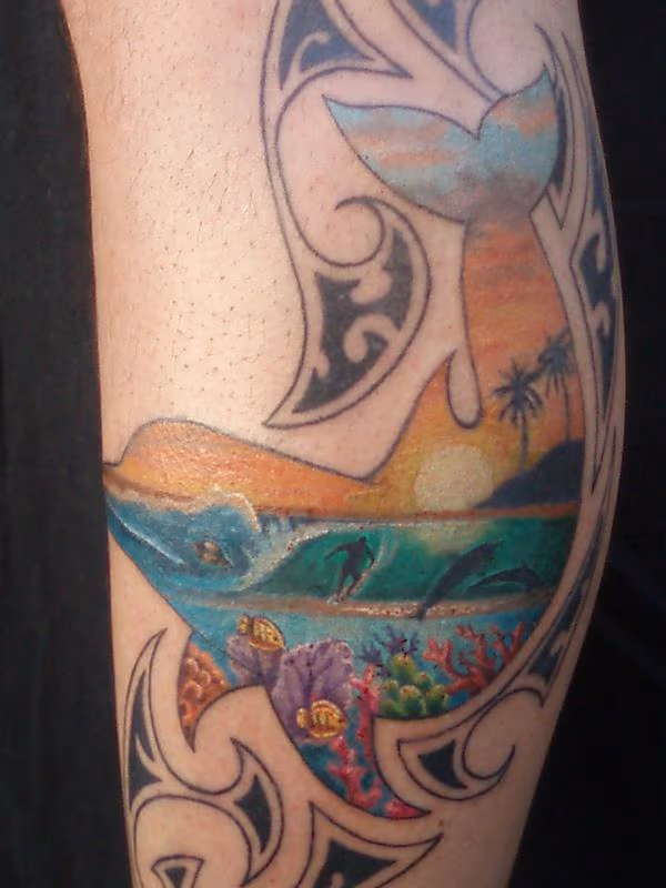 Color Dolphin Tattoo