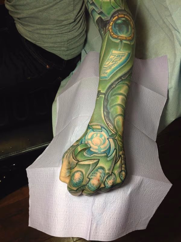 Robotic hand tattoo and bio robotic arm tattoo