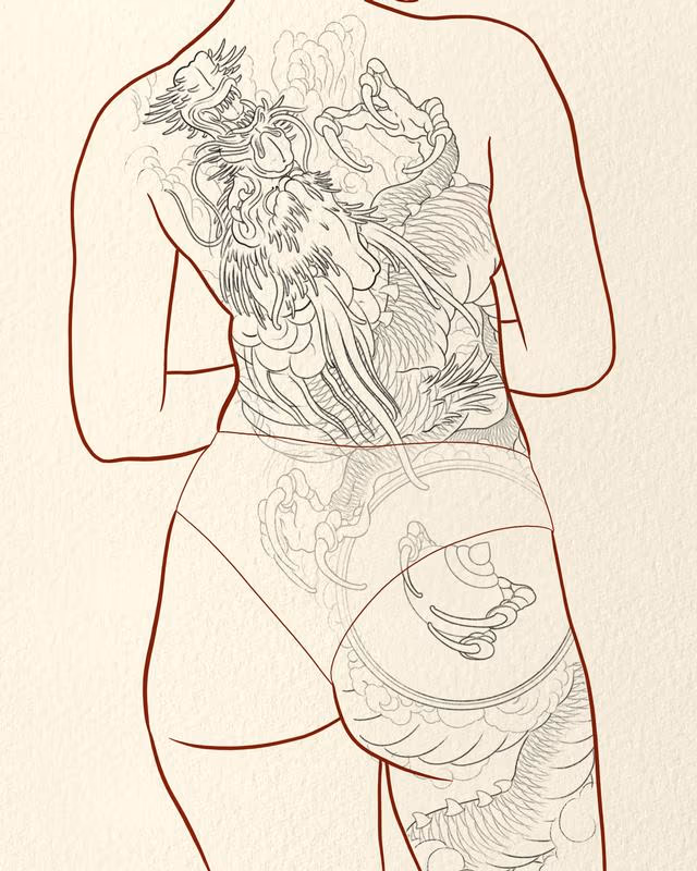 Dragon Backpiece Tattoo Concept