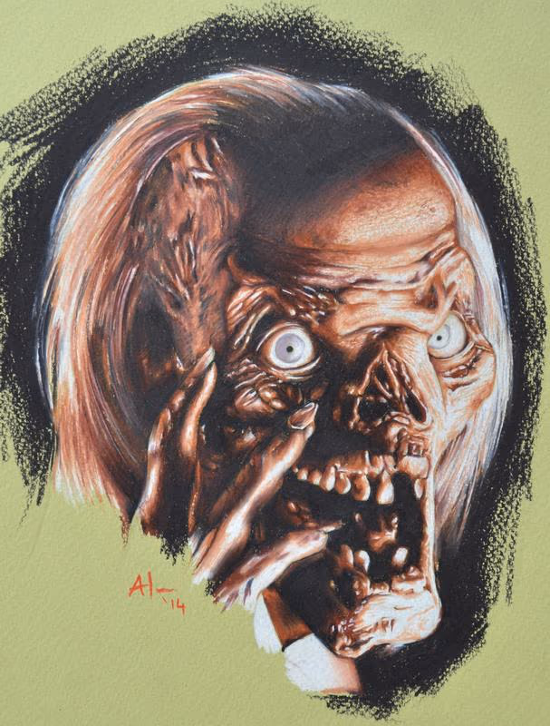 Coloured Pencil Crypt Keeper Drawing