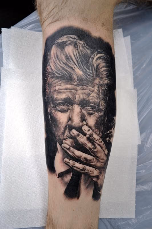 David Lynch Portrait Tattoo