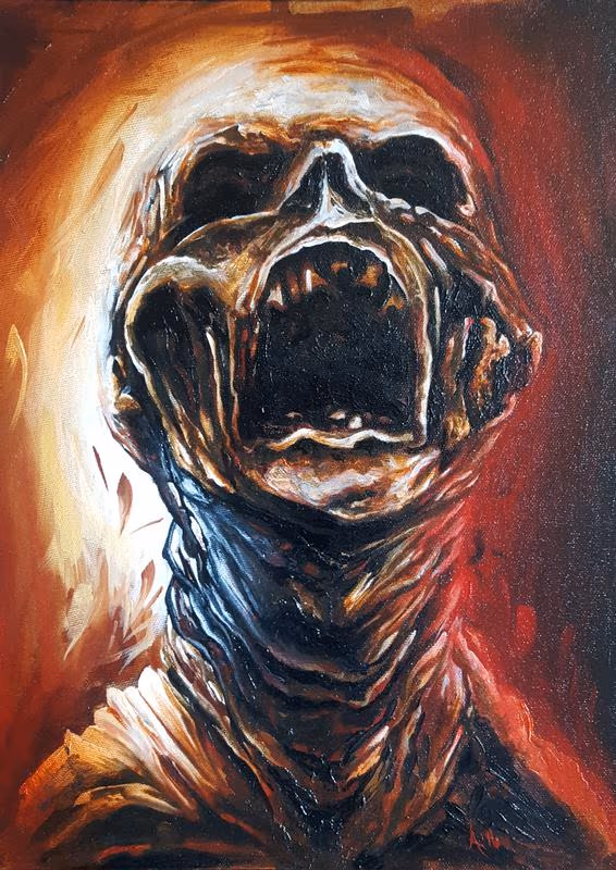 Monster oil painting.