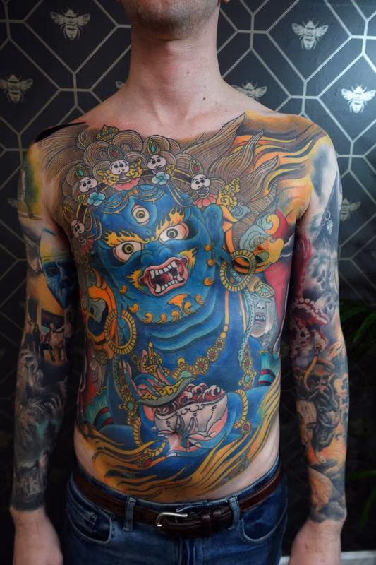 Mahakala Torso Tattoo Finished