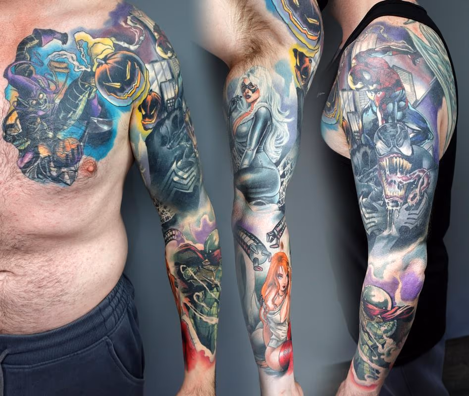 Spiderman Sleeve Tattoo