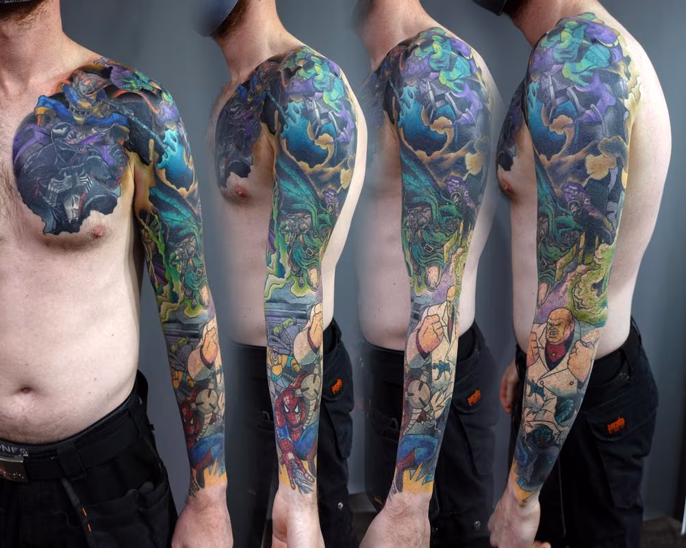 Spiderman Sleeve Tattoo