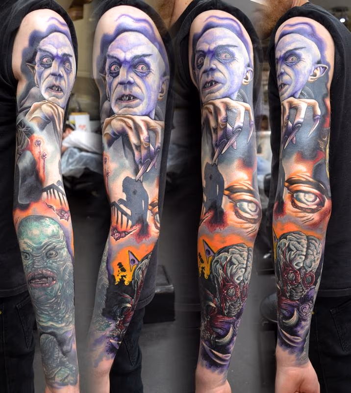 Horror Sleeve Tattoo