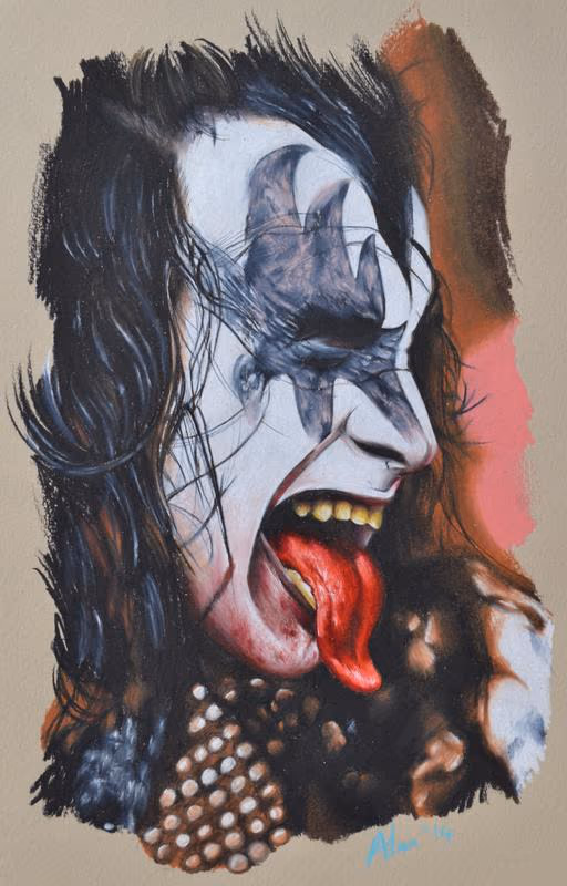 Colour Pencil Gene Simmons KISS Drawing
