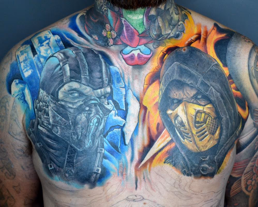 Mortal Kombat Chest Tattoo