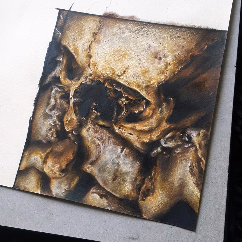 Paris Catacombs Pencil Drawing