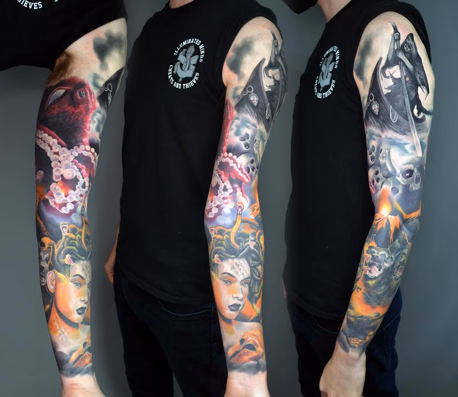 Greek Mythology Sleeve Tattoo