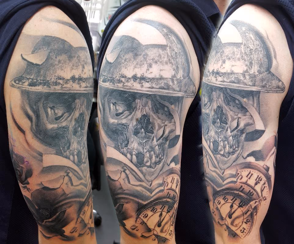 War Memorial Half Sleeve Tattoo