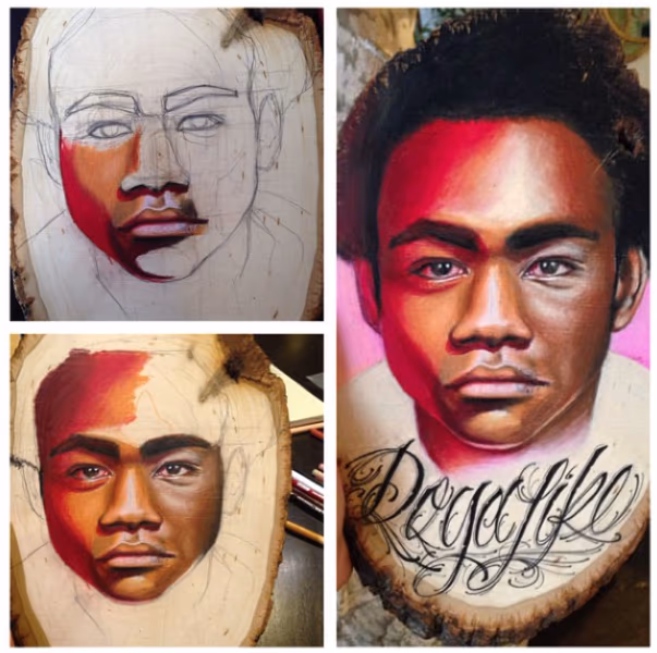 Portrait on Wood