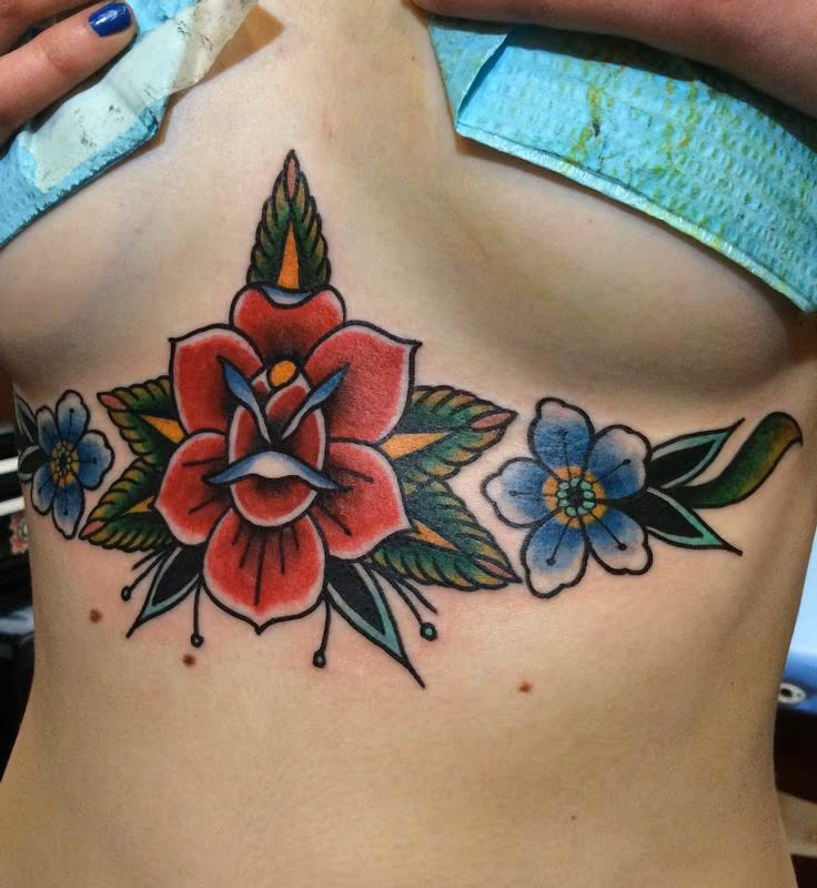 Flowers on sternum