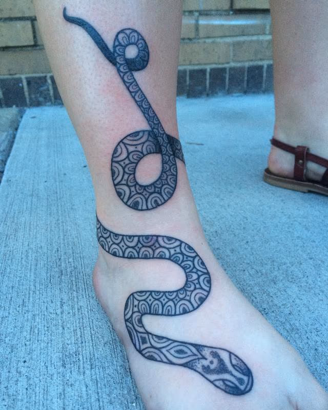 Snake on the foot/ankle