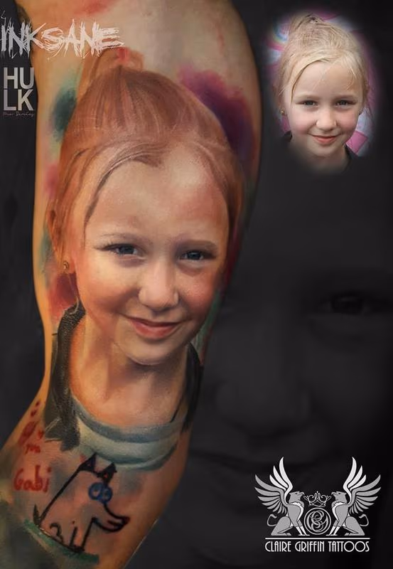 Little girl Colour Portrait Tattoo