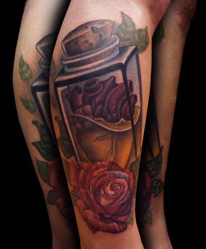 Heart in a Jar with Rose
