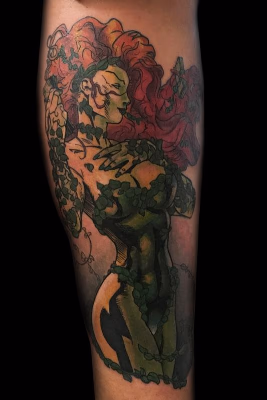 Poison Ivy Comic Tattoo