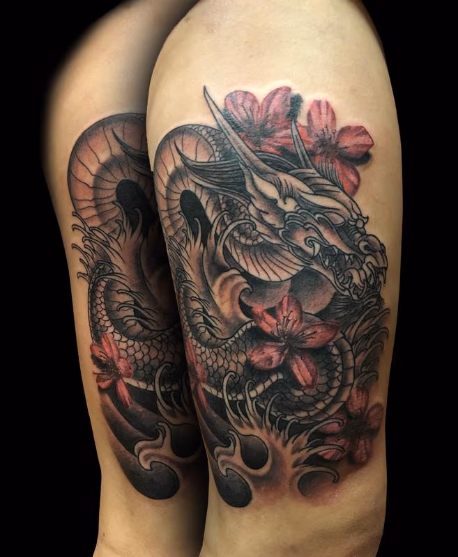 Dragon and Cherry blossoms